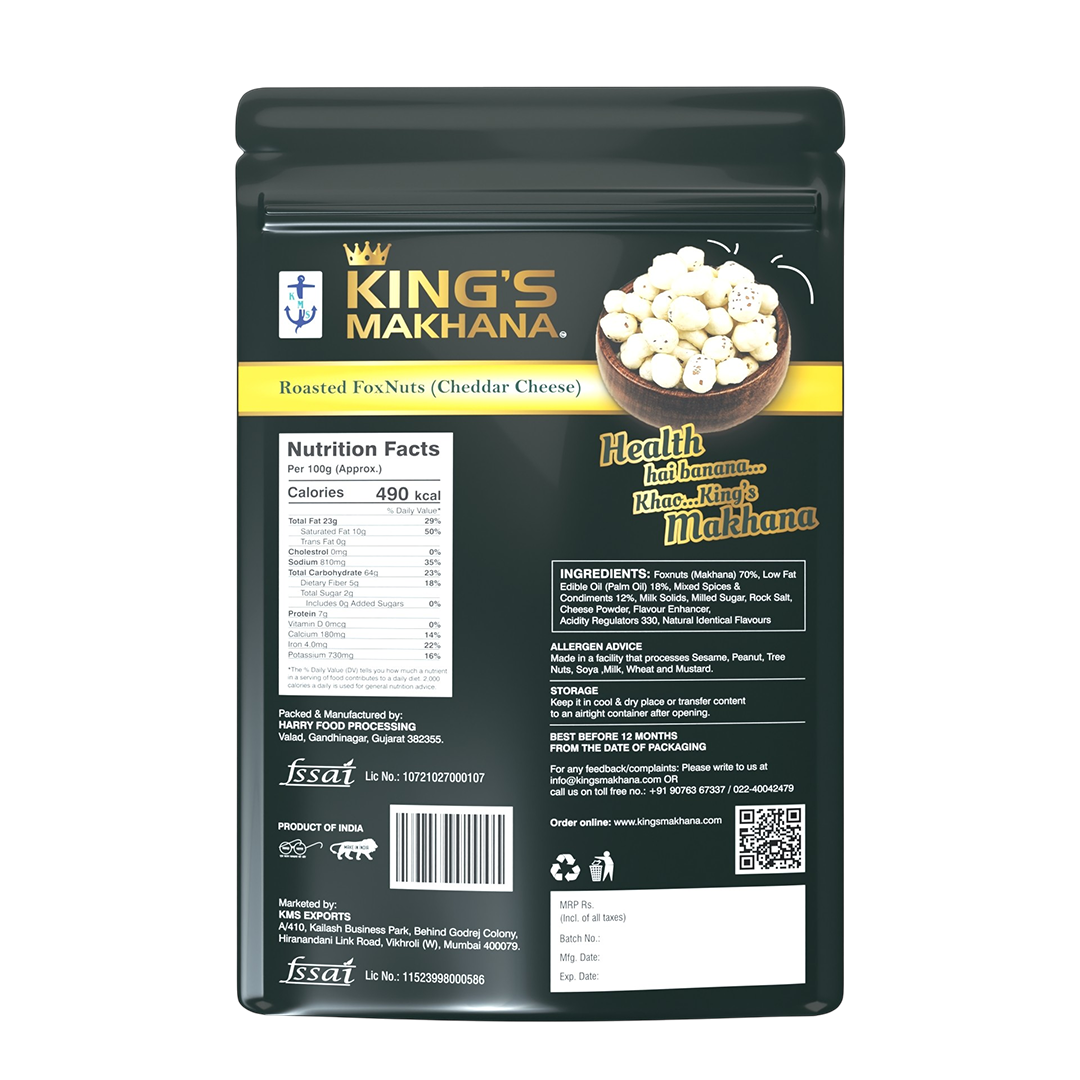 KING’S MAKHANA COMBO PACK OF 4  | Caramel, Cheddar cheese, Cream & Onion, salted (60g Each)