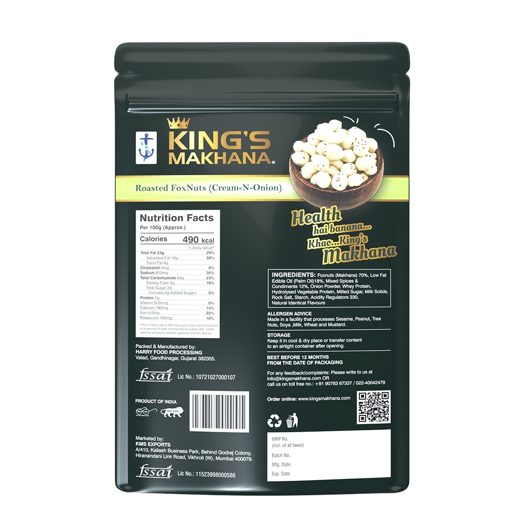 KING’S MAKHANA COMBO PACK OF 2 |Caramel, Cheddar Cheese(60g Each)