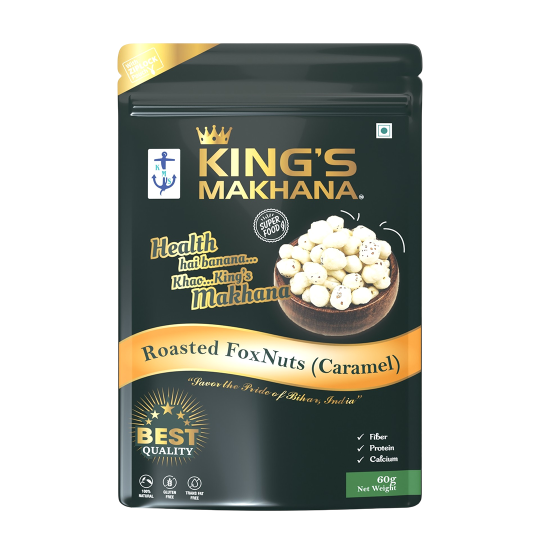 KING’S MAKHANA COMBO PACK OF 2 | Salted, Caramel (60g Each)