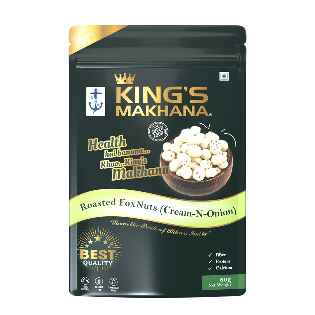 KING’S MAKHANA COMBO PACK OF 2 |Caramel, Cheddar Cheese(60g Each)
