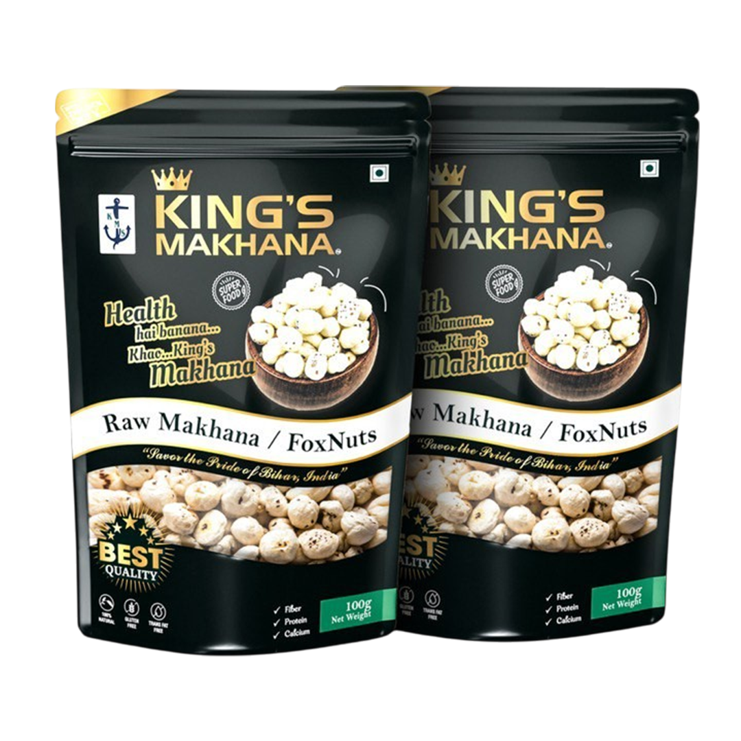 KING’S MAKHANA COMBO PACK OF 2 | Raw Makhana(100g each)