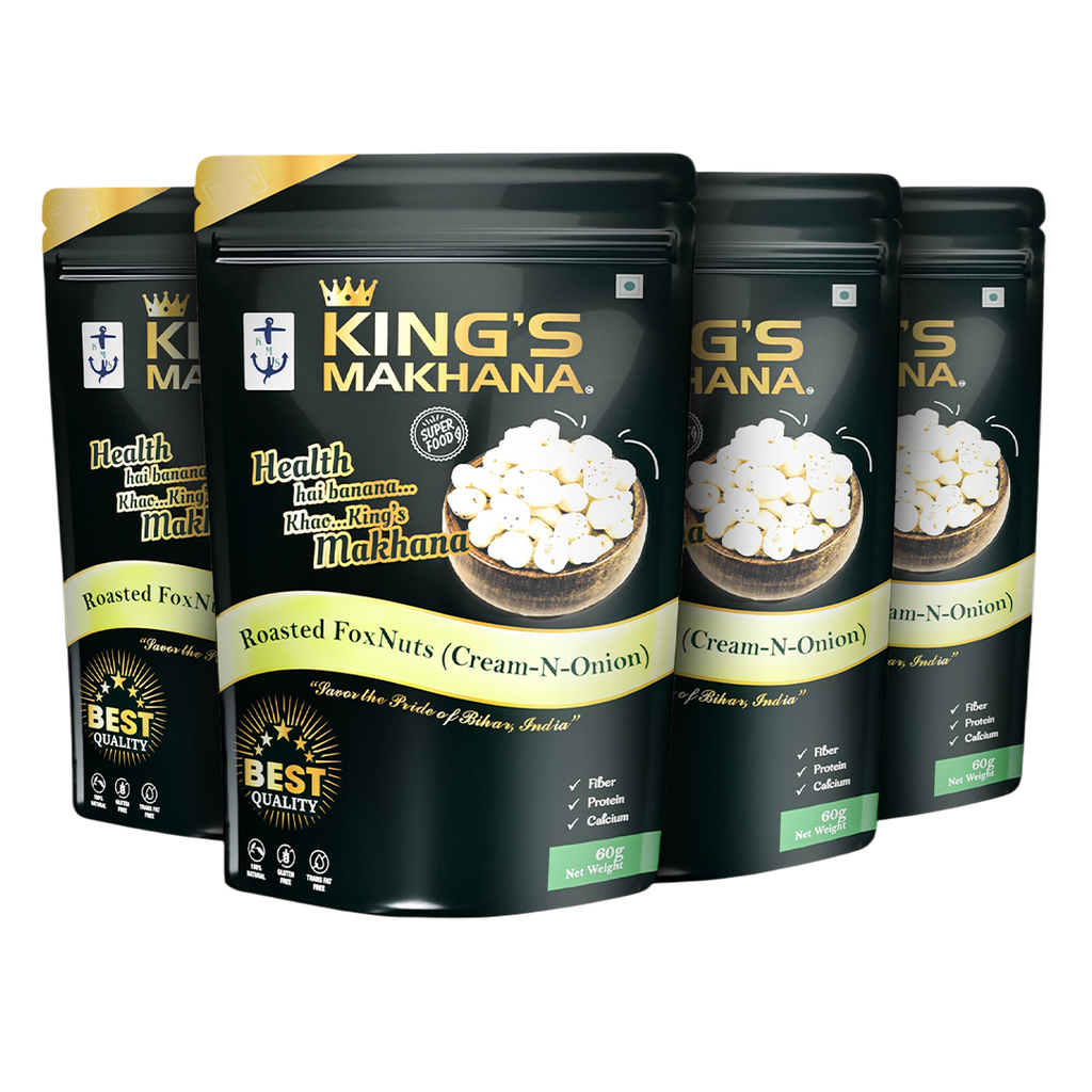 KING’S MAKHANA COMBO PACK OF 4  | Cream & onion   (60g Each)