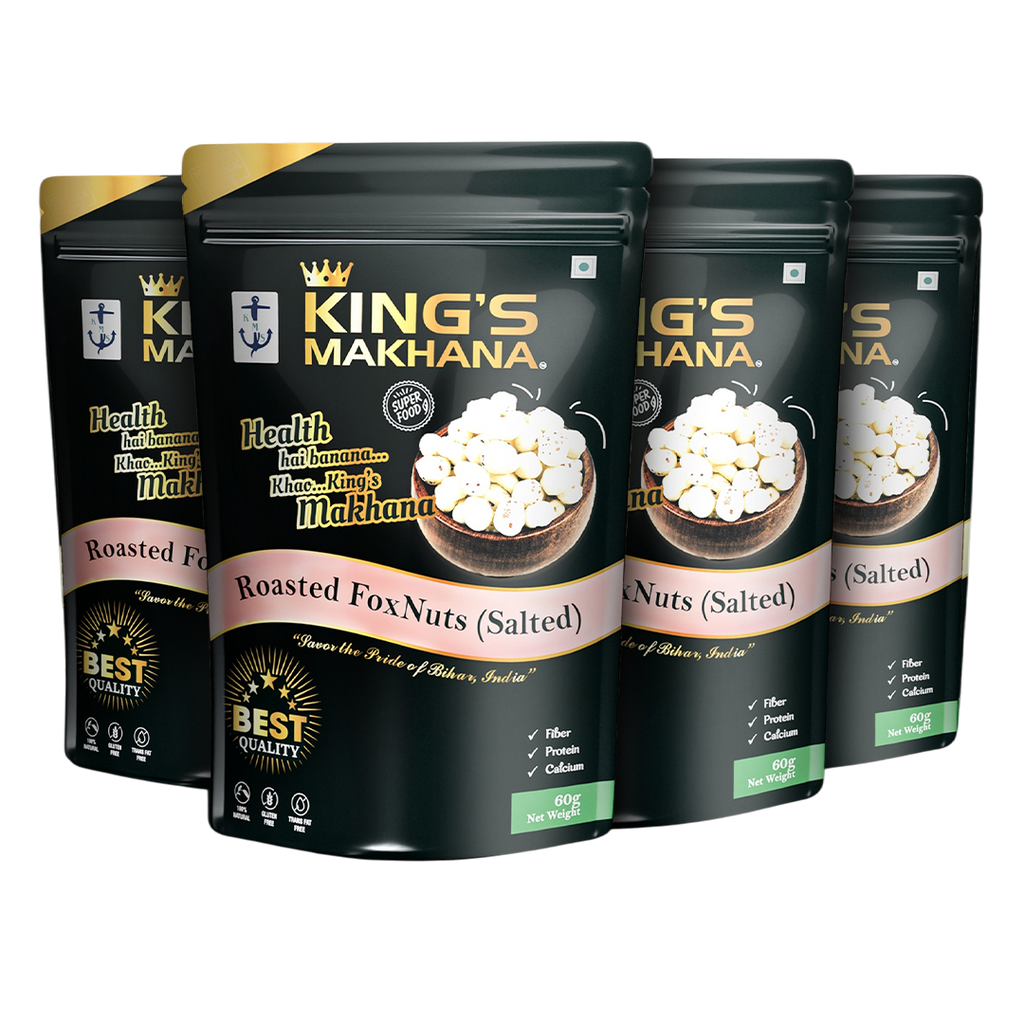 KING’S MAKHANA COMBO PACK OF 4  |Salted (60g Each)