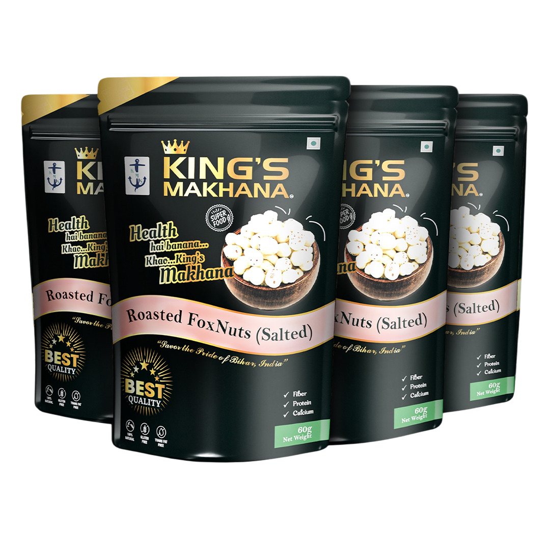 KING’S MAKHANA COMBO PACK OF 4  |Salted (60g Each)