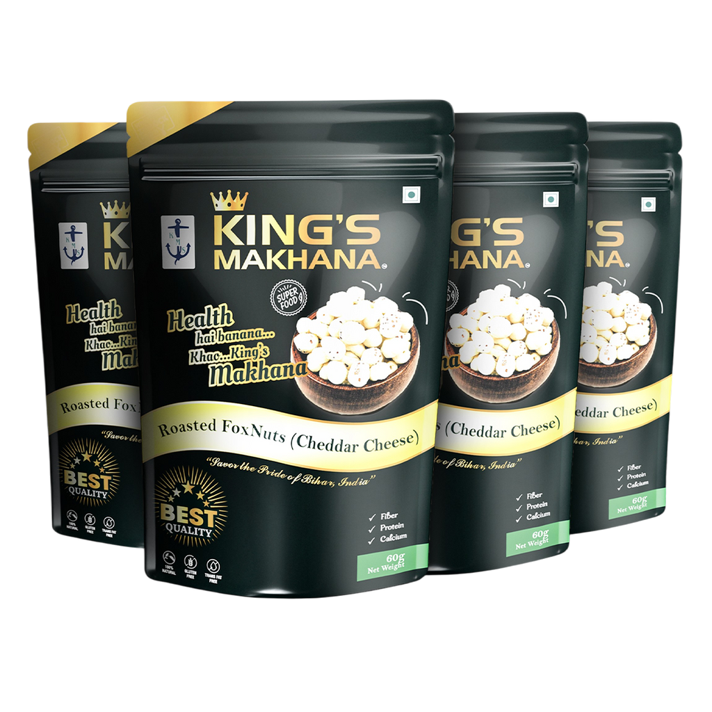 KING’S MAKHANA COMBO PACK OF 4  | Cheddar Cheese  (60g Each)