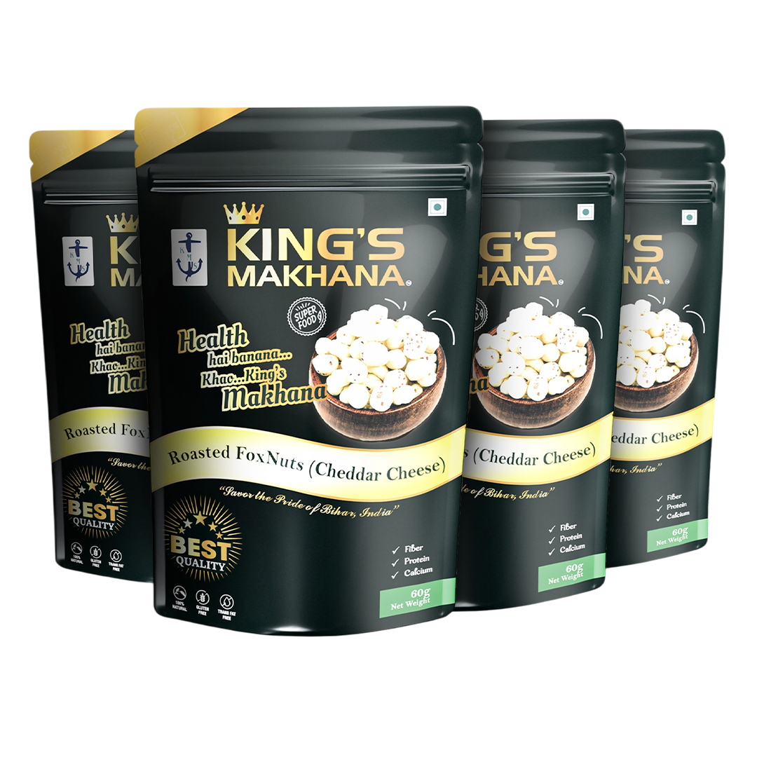 KING’S MAKHANA COMBO PACK OF 4  | Cheddar Cheese  (60g Each)