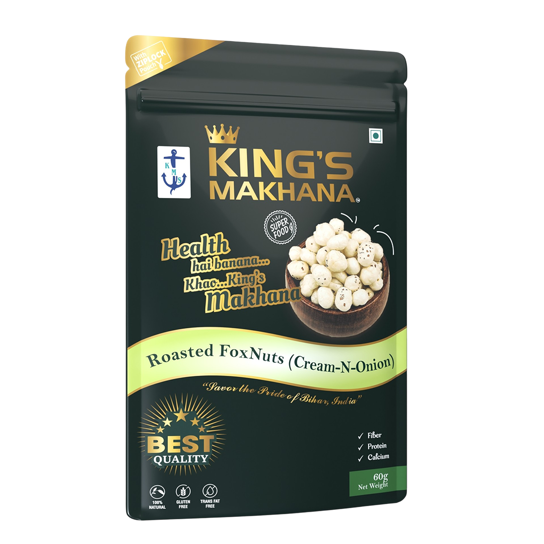 KING’S MAKHANA COMBO PACK OF 4  | Cream & onion   (60g Each)