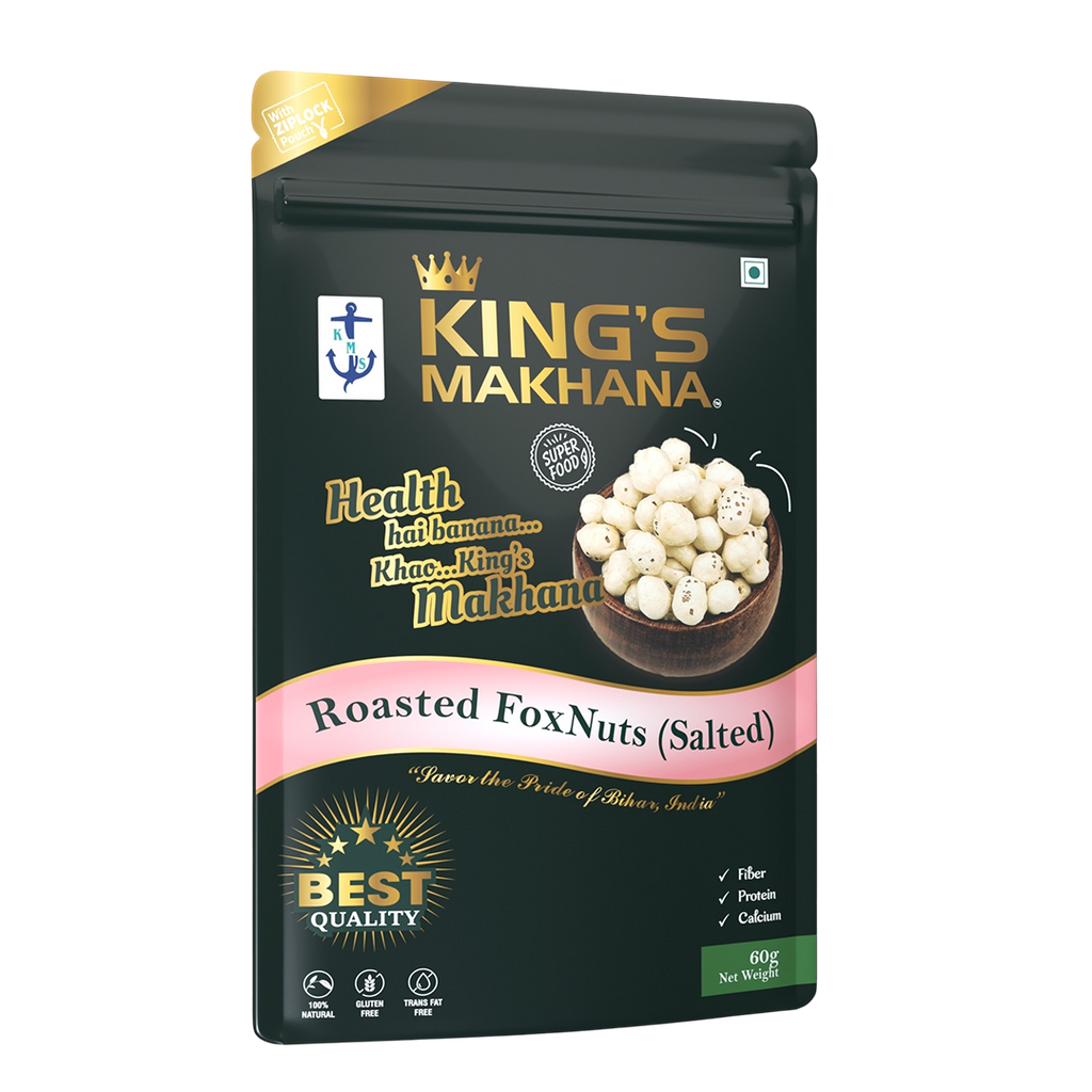 KING’S MAKHANA COMBO PACK OF 4  | Caramel, Cheddar cheese, Cream & Onion, salted (60g Each)