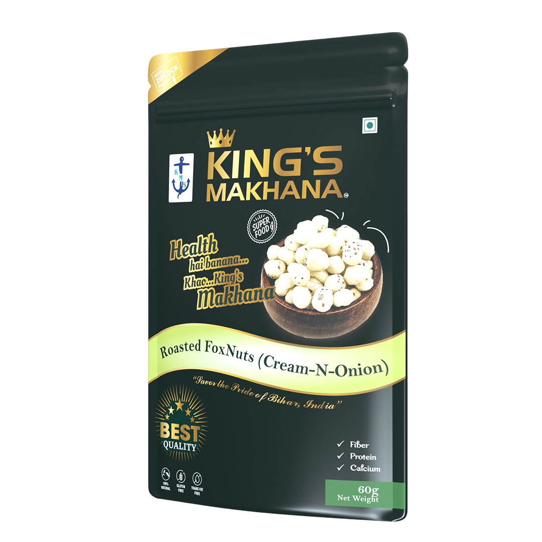 KING’S MAKHANA COMBO PACK OF 4  | Cream & onion   (60g Each)